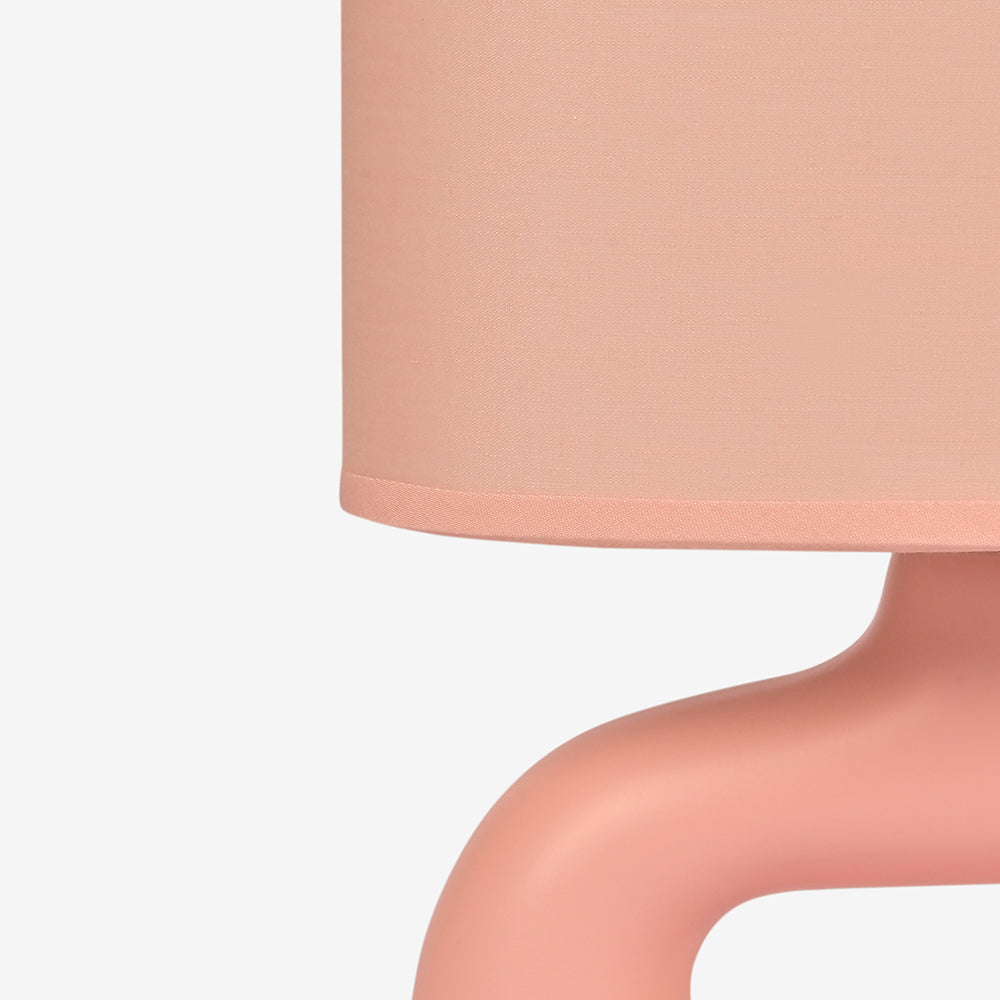 Astral Noir Fabric Shade Ceramic Table Lamp - Pink