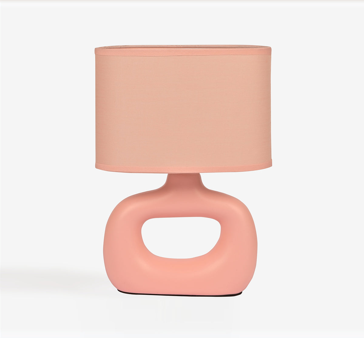 Astral Noir Fabric Shade Ceramic Table Lamp - Pink