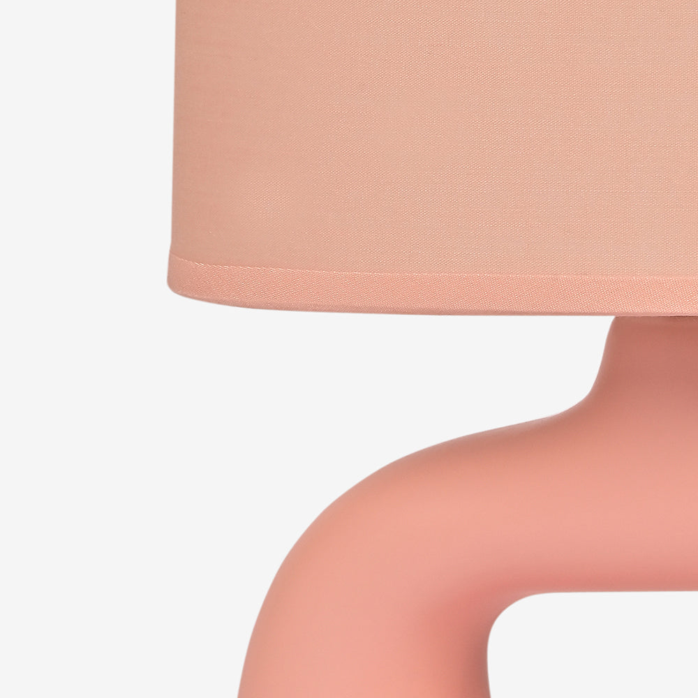 Astral Noir Fabric Shade Ceramic Table Lamp - Pink