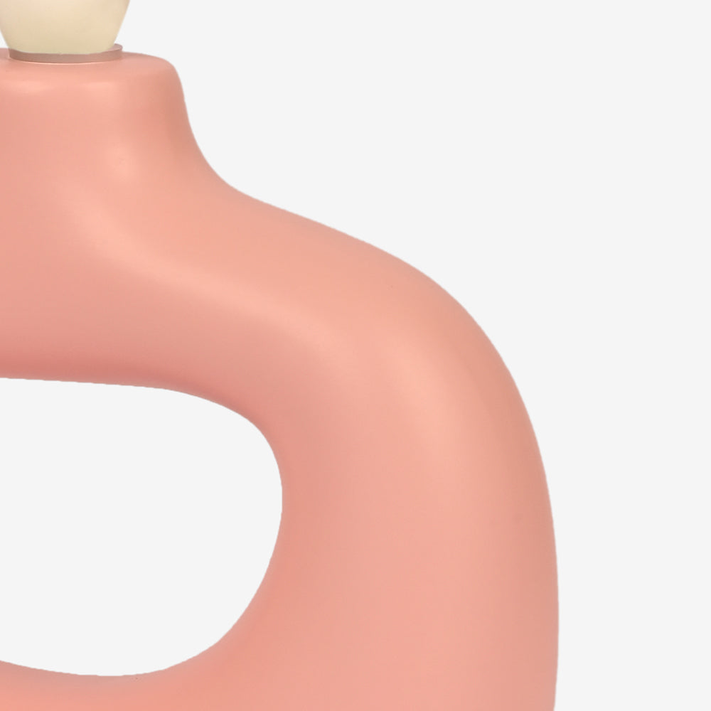 Astral Noir Fabric Shade Ceramic Table Lamp - Pink