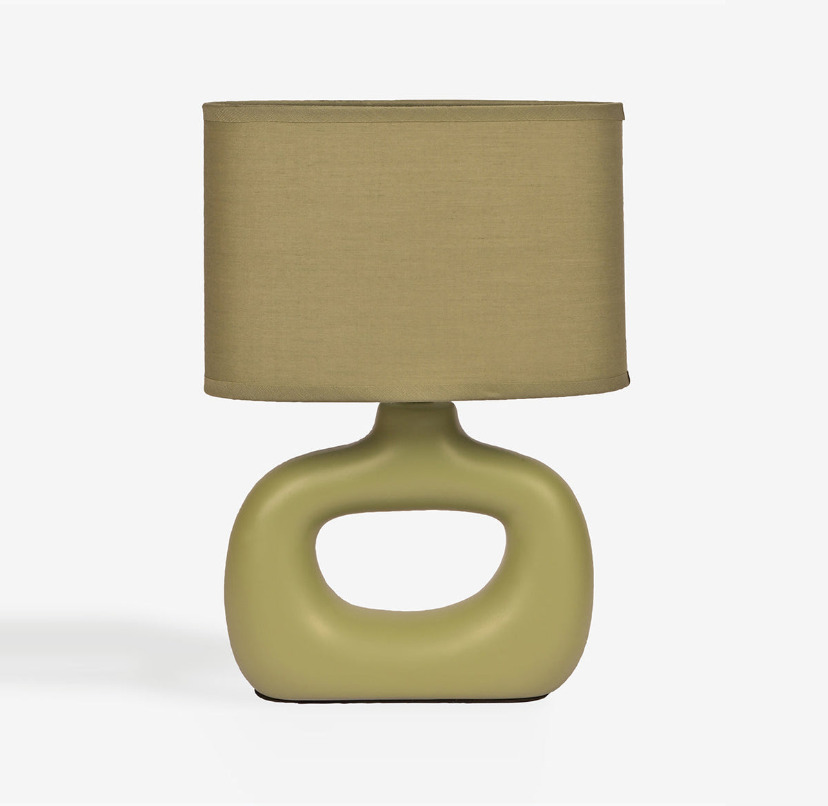 Astral Noir Fabric Shade Ceramic Table Lamp - Shallot Green