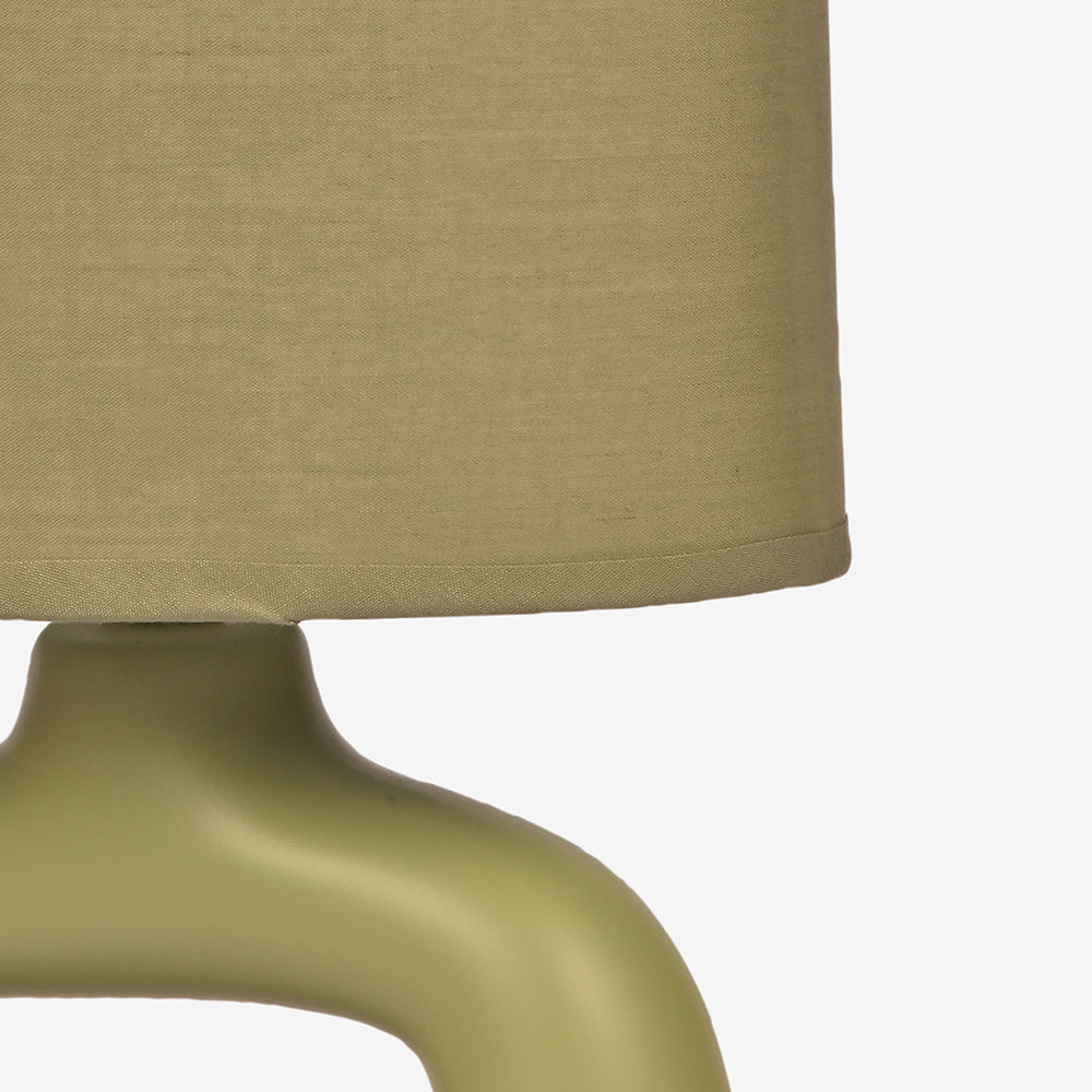 Astral Noir Fabric Shade Ceramic Table Lamp - Shallot Green