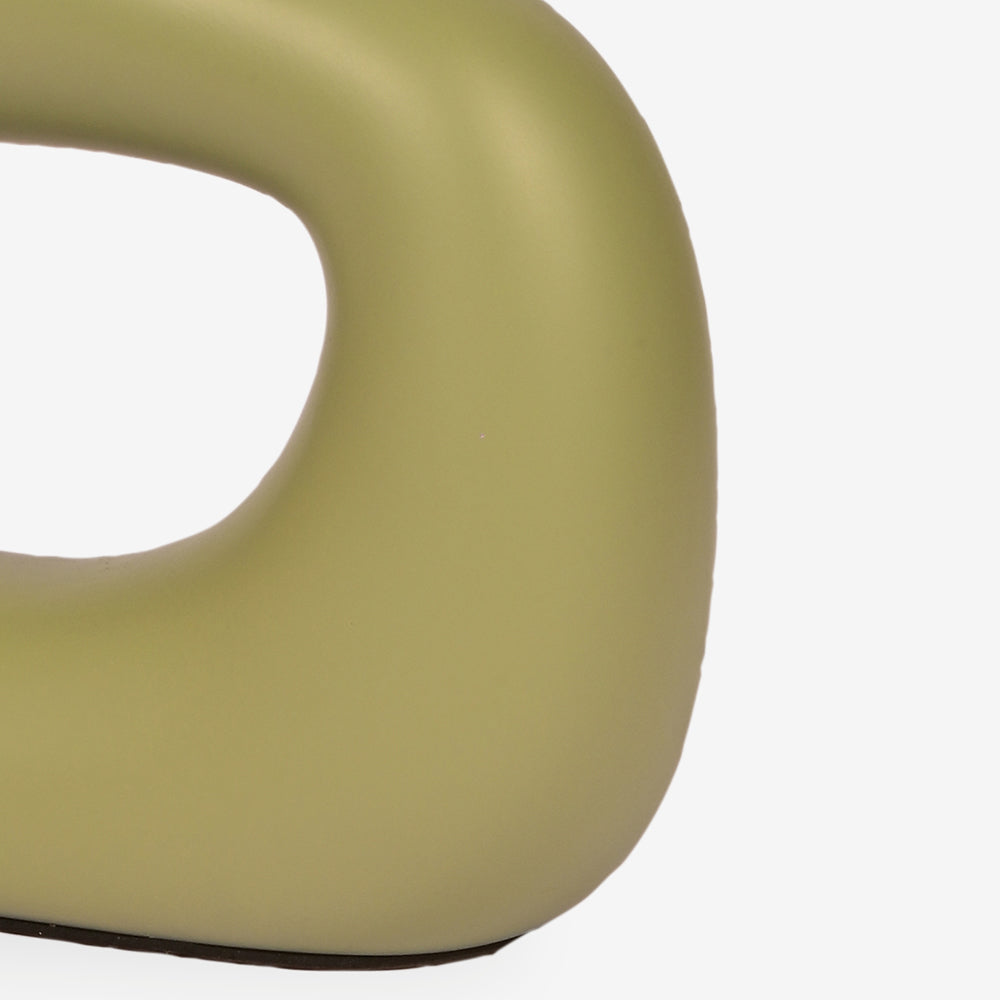 Astral Noir Fabric Shade Ceramic Table Lamp - Shallot Green