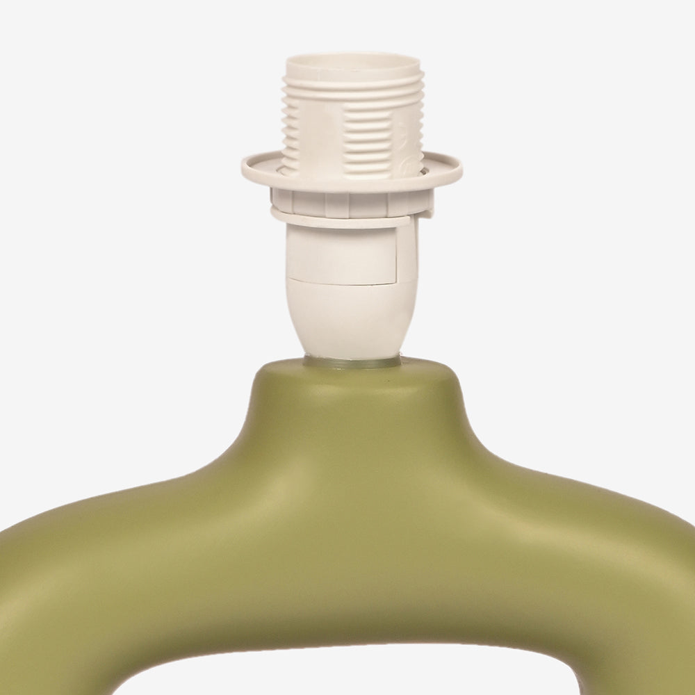 Astral Noir Fabric Shade Ceramic Table Lamp - Shallot Green