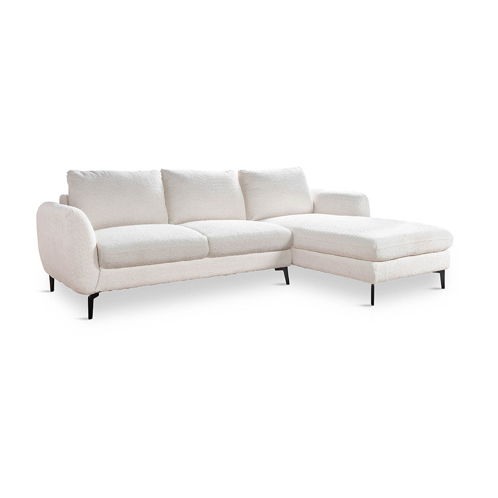 Nova Niche 3 Seater Sofa - White - RIGHT HAND