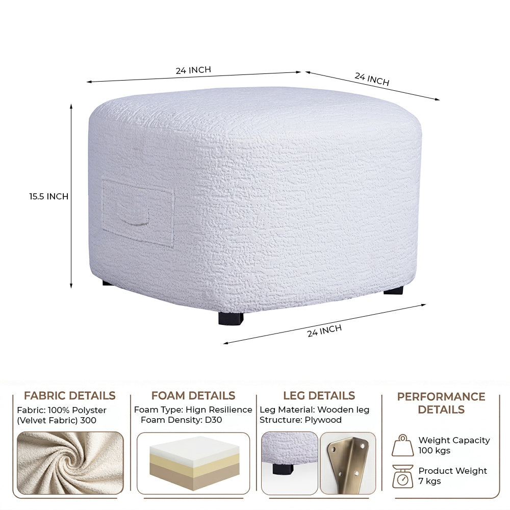 Charlotte Carter Pouf - White