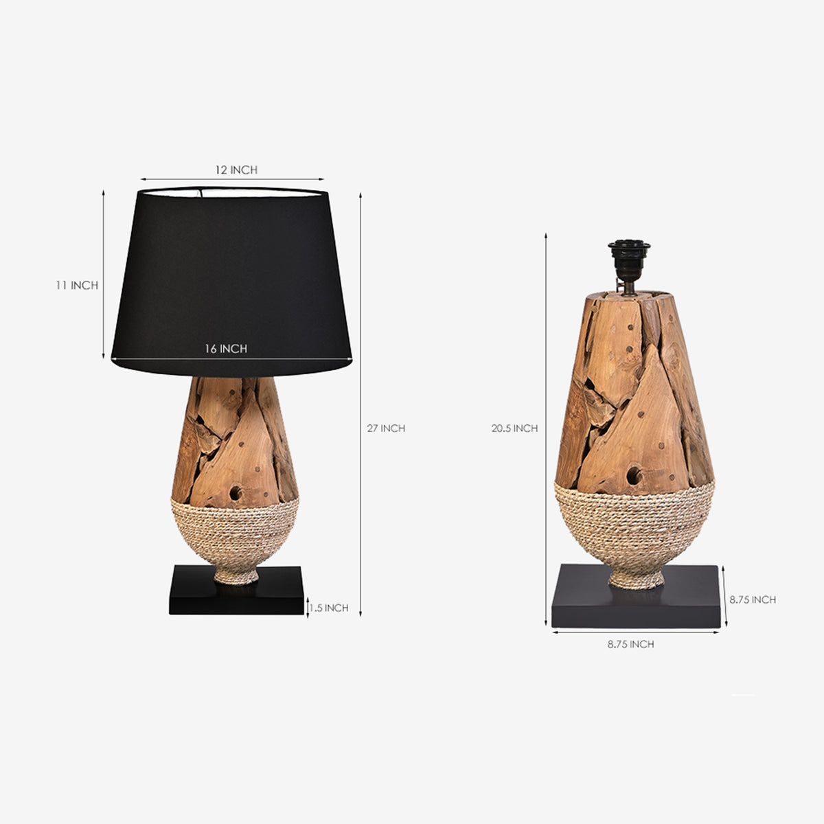 Iron wood Isle Table Lamp