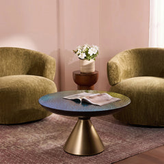 Ava Long Round Glass Top Coffee Table - Large
