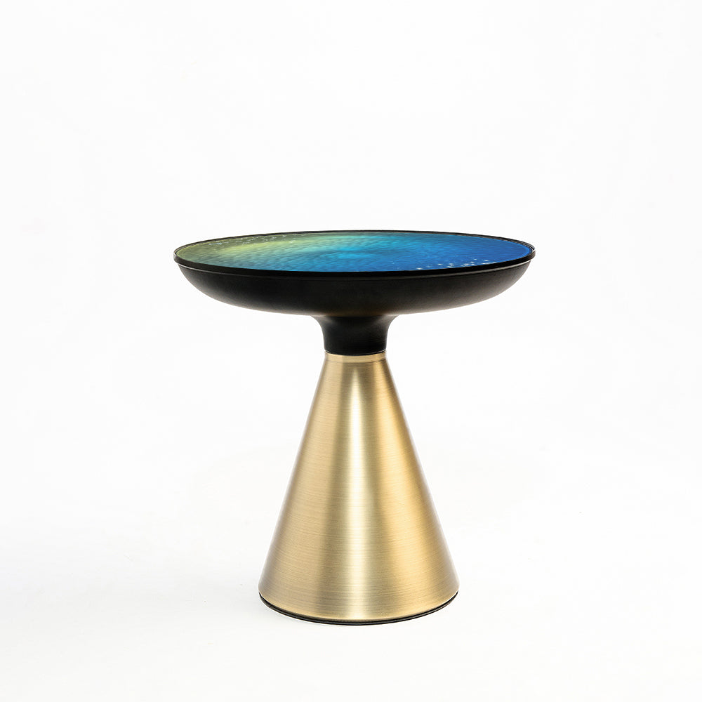 Ava Long Round Glass Top Coffee Table - Small