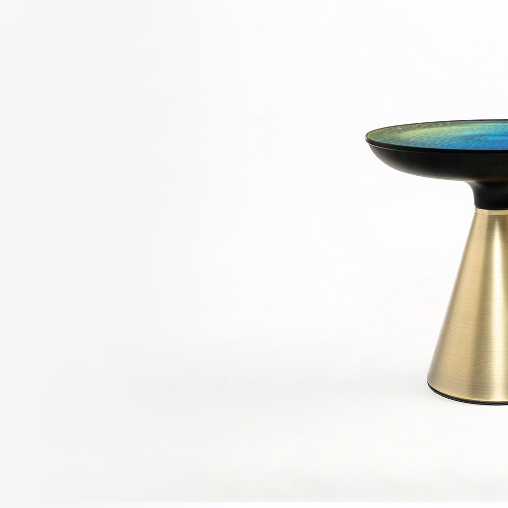 Ava Long Round Glass Top Coffee Table - Small