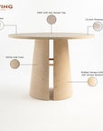 Stella Hughes 4 Seater Dining Table - White Oak