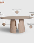 Avery Jenkins 6 Seater Dining Table - White Oak