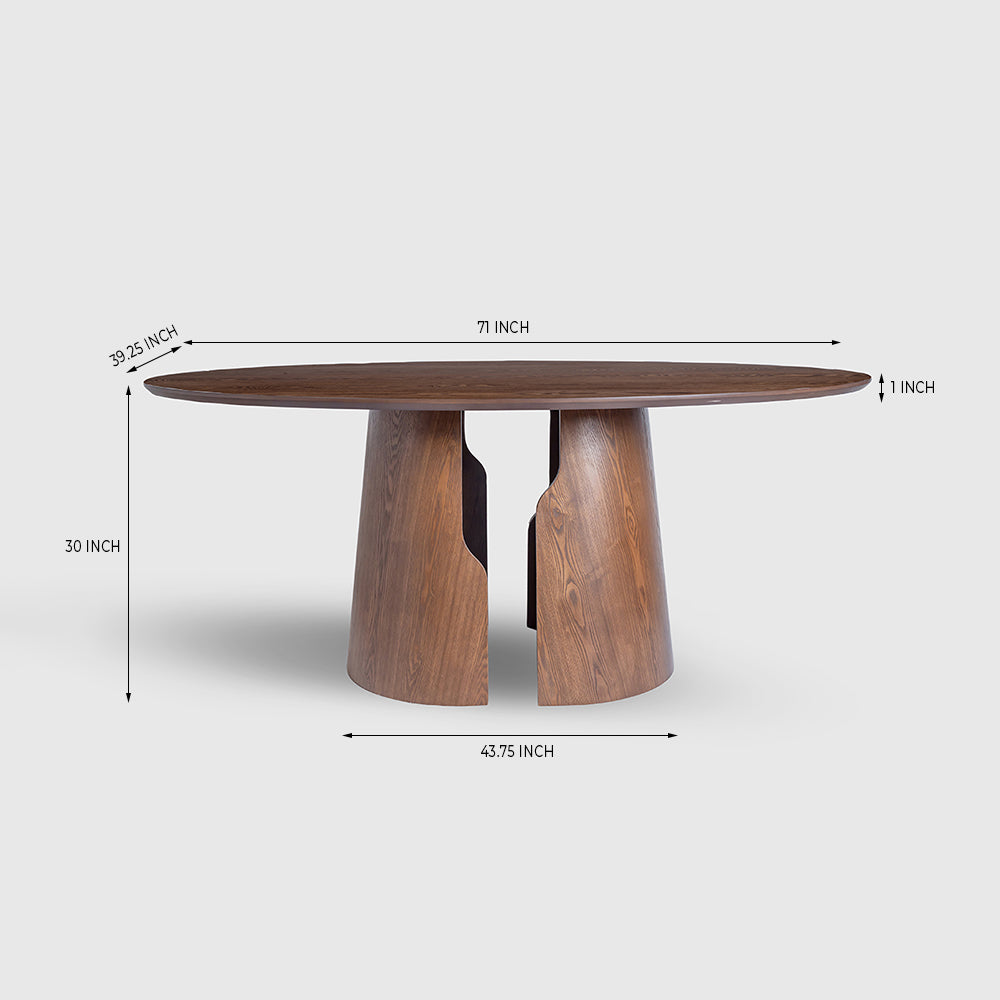 Avery Jenkins 6 Seater Dining Table - Dark Walnut