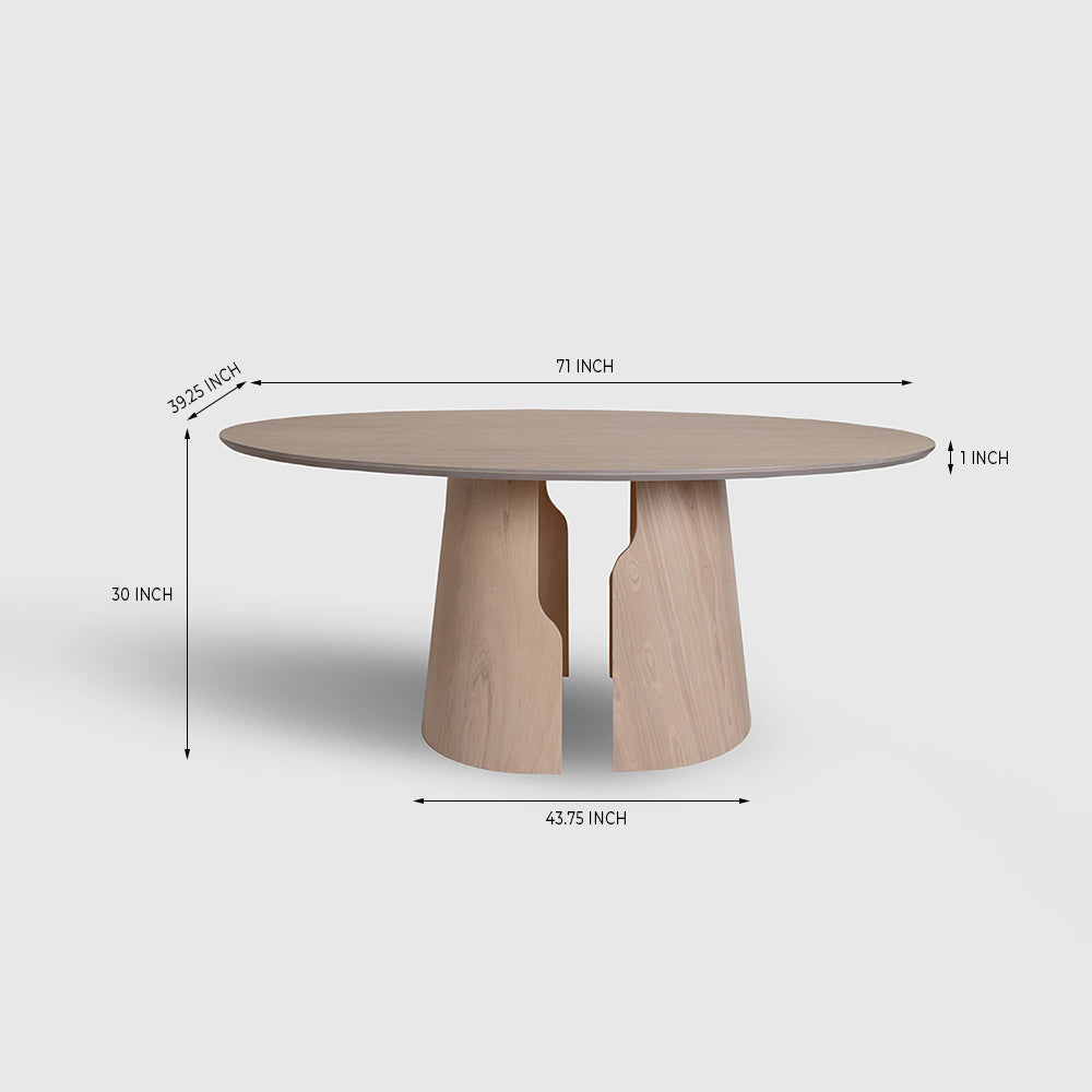 Avery Jenkins 6 Seater Dining Table - White Oak