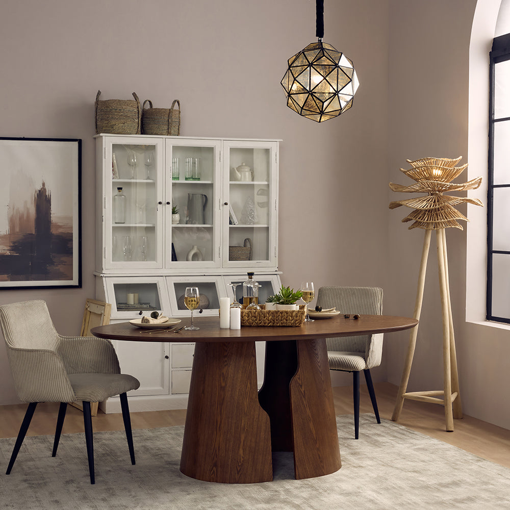 Avery Jenkins 6 Seater Dining Table - Dark Walnut