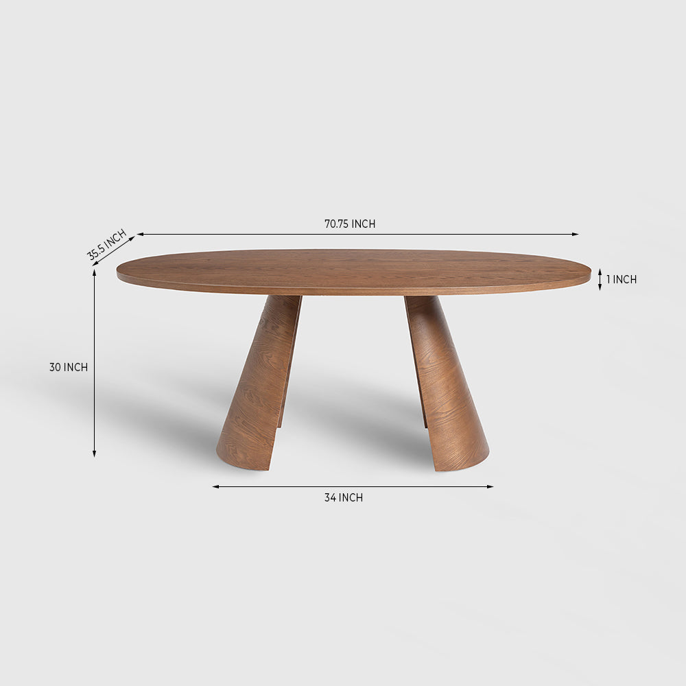 Andrew Hughes 6 Seater Dining Table - Dark Walnut