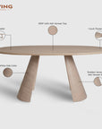 Andrew Hughes 6 Seater Dining Table - White Oak