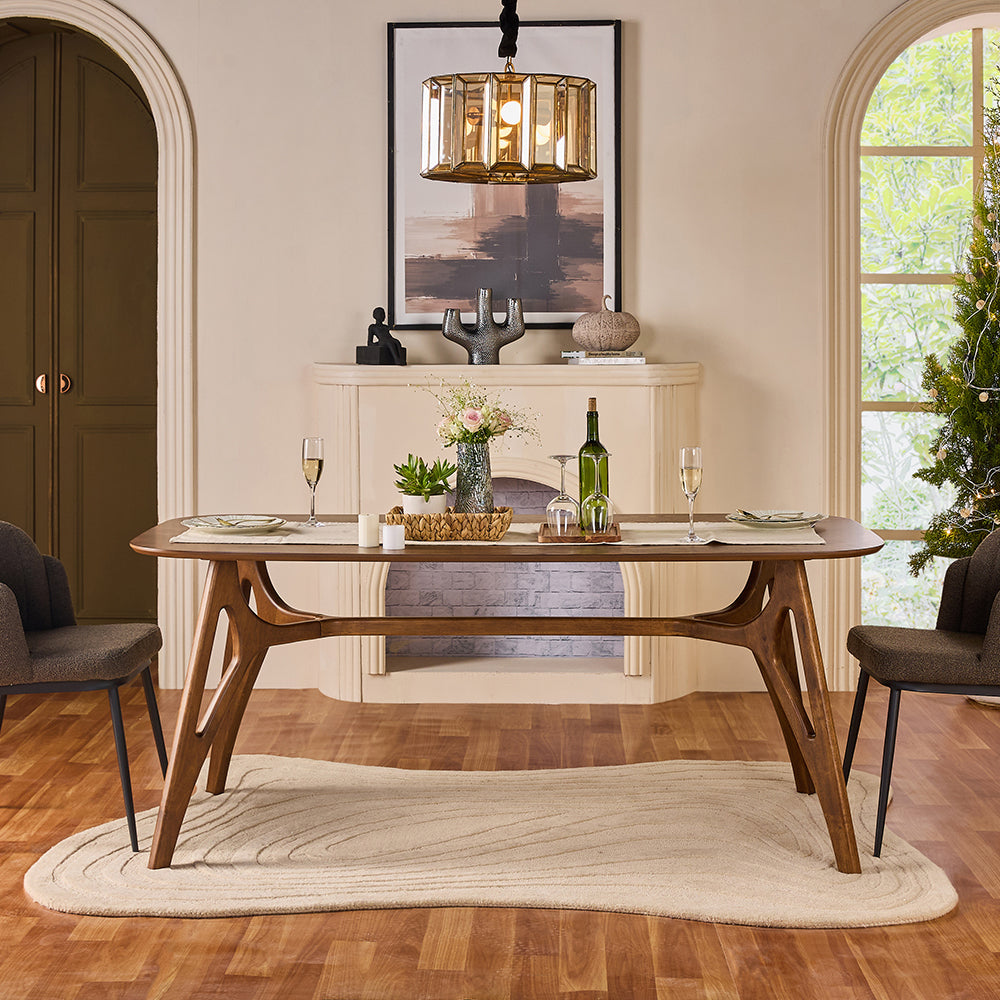 Olivia Judd 6 Seater Dining Table - Dark Walnut