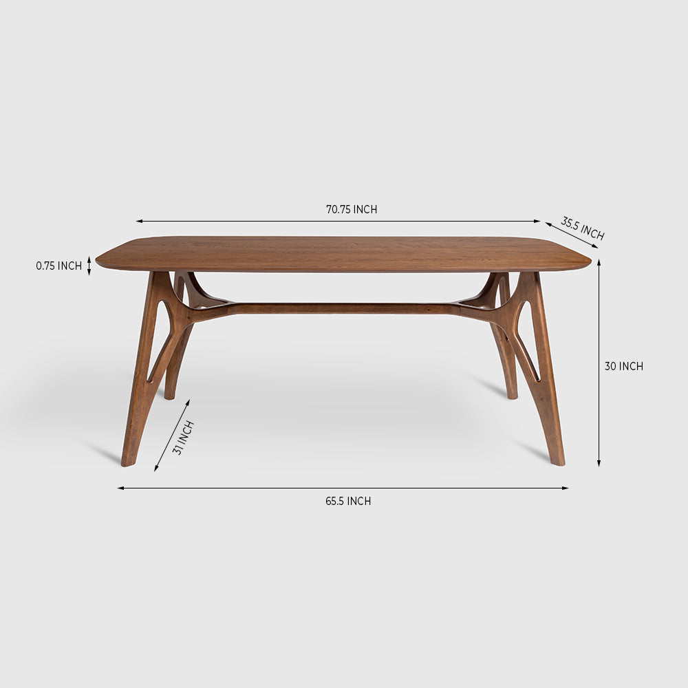 Olivia Judd 6 Seater Dining Table - Dark Walnut
