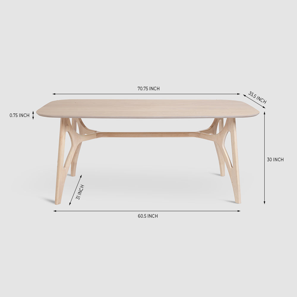 Olivia Judd 6 Seater Dining Table - White Oak