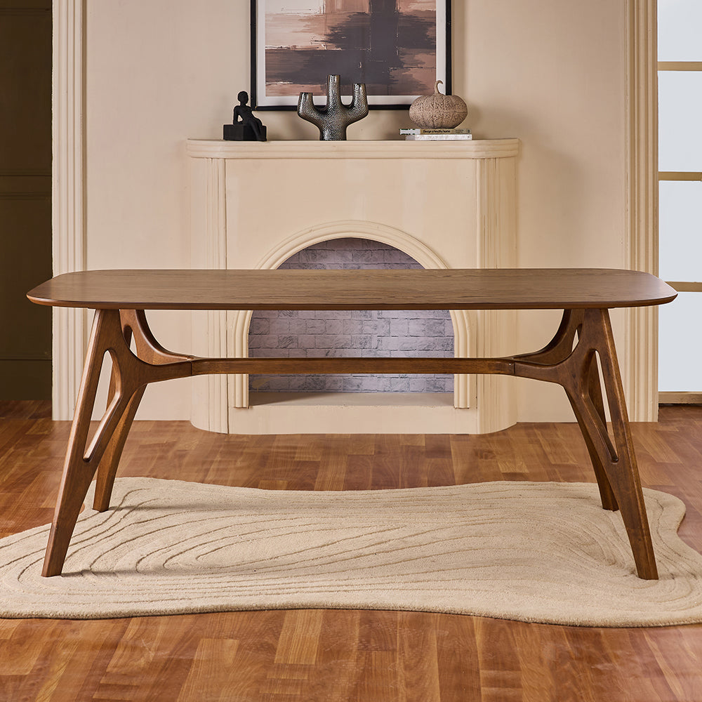 Olivia Judd 6 Seater Dining Table - Dark Walnut