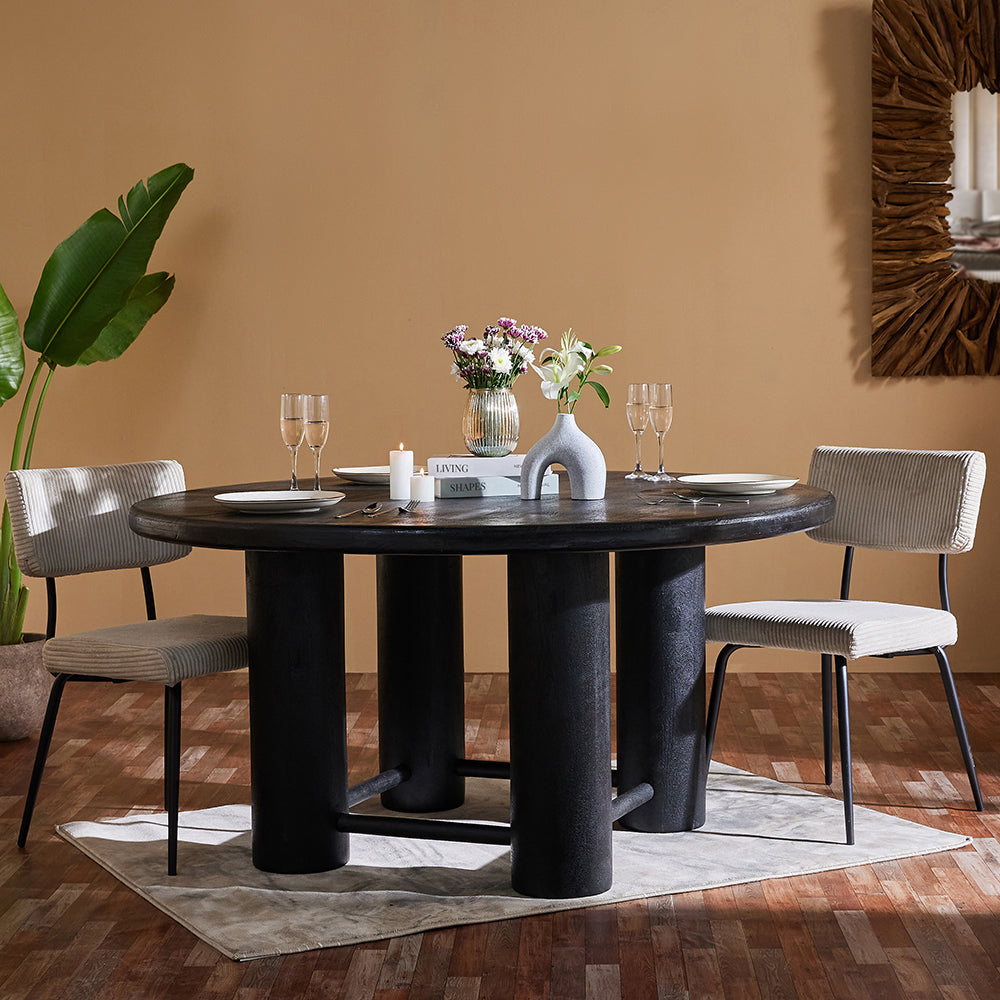 Elysianis Leewell 6 Seater Dining Table - Black