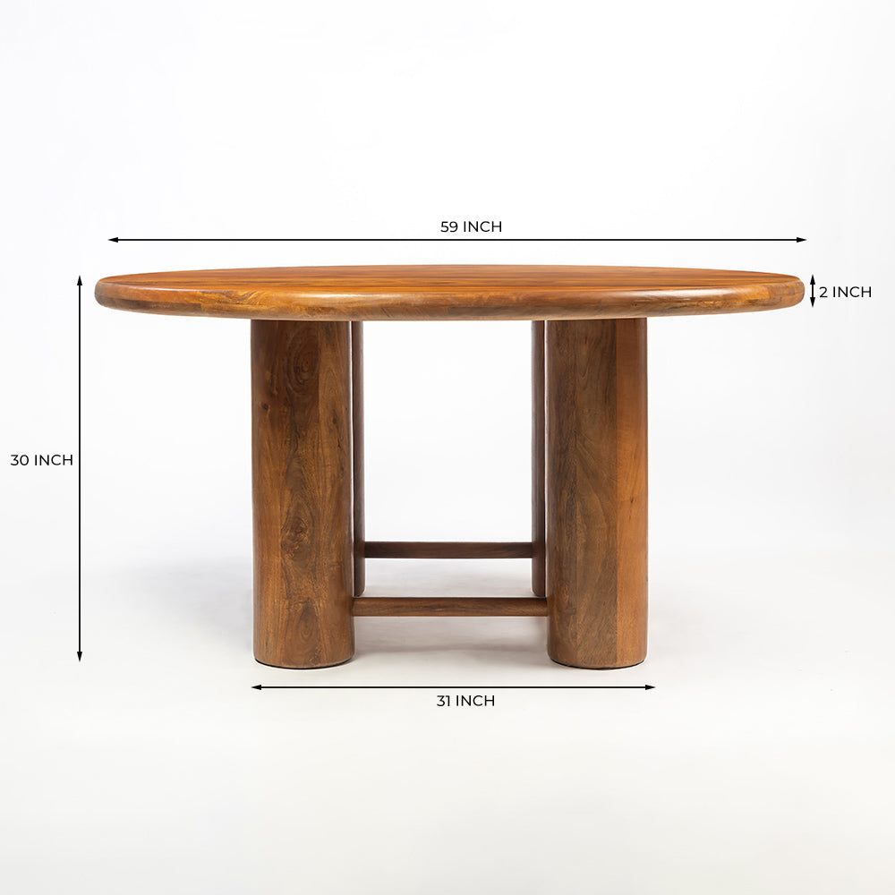 Elysianis Leewell 6 Seater Dining Table - Brown