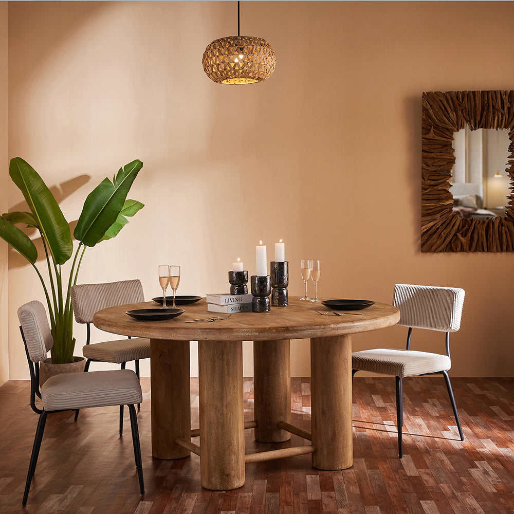 Elysianis Leewell 6 Seater Dining Table - Limewash