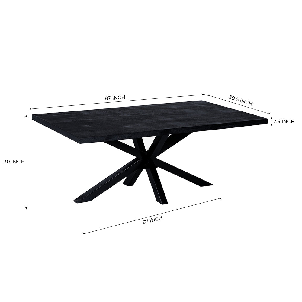 Avrelle Jewel 6 Seater Dining Table - Black