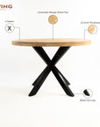 Vervella Shine 4 Seater Dining Table - Limewash