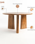 Perivelle Grace 4 Seater Dining Table - Brown