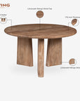 Perivelle Grace 4 Seater Dining Table - Limewash