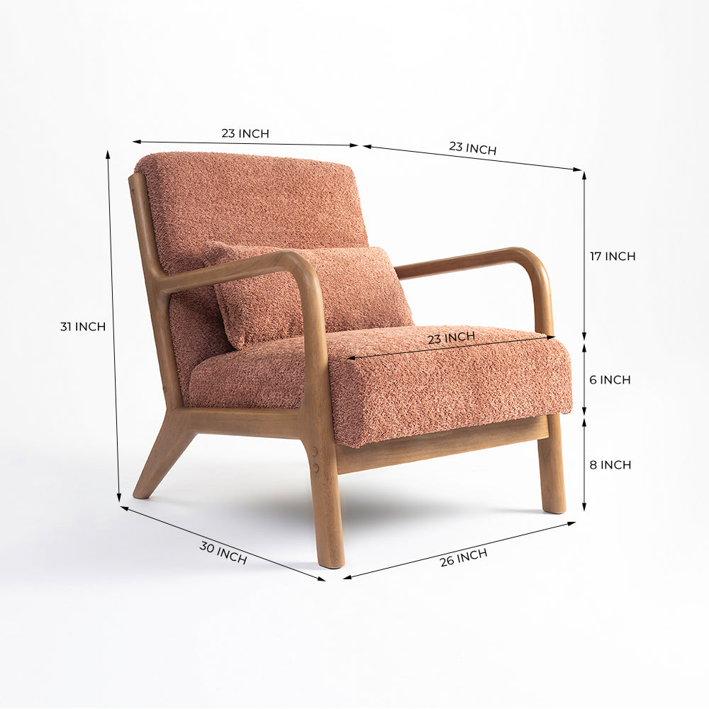 Blue Betty Arm Chair - Rose Brown