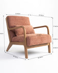 Blue Betty Arm Chair - Rose Brown