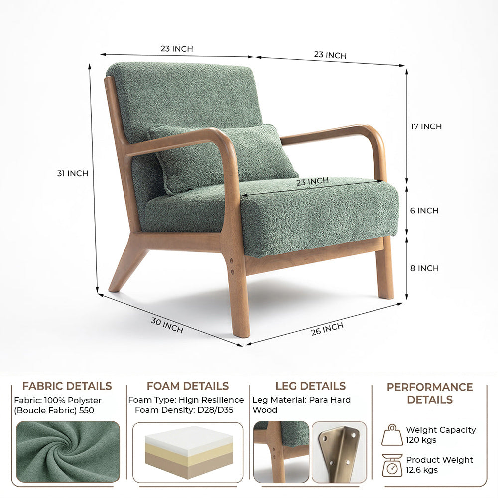 Blue Betty Arm Chair - Green