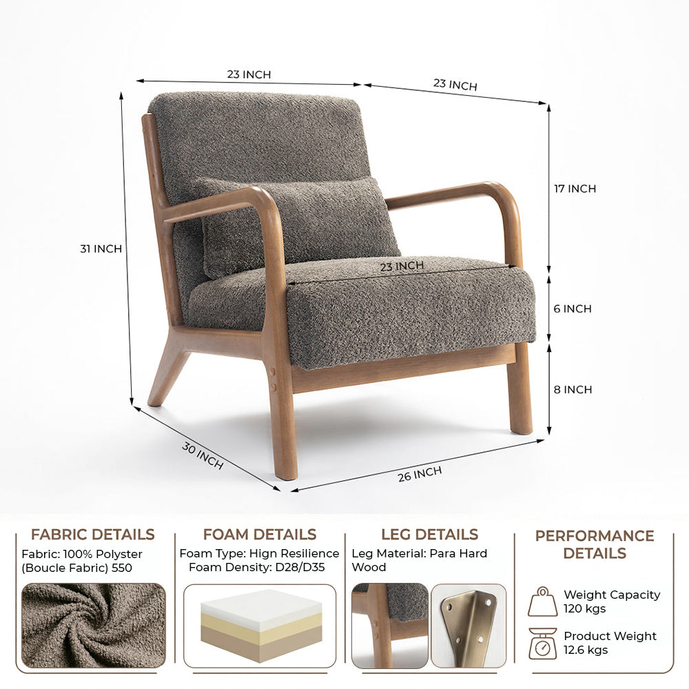 Blue Betty Arm Chair - Grey