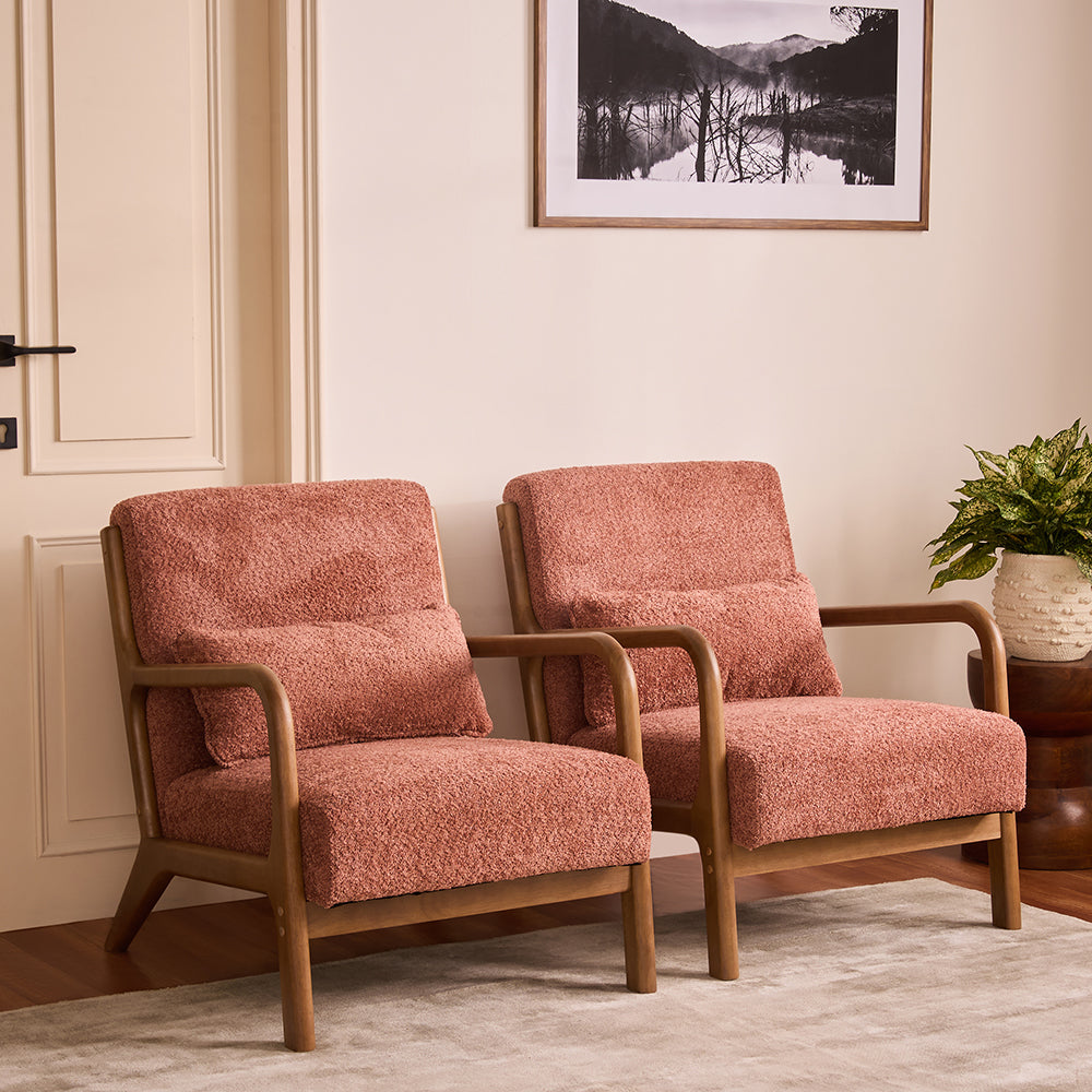 Blue Betty Arm Chair - Rose Brown