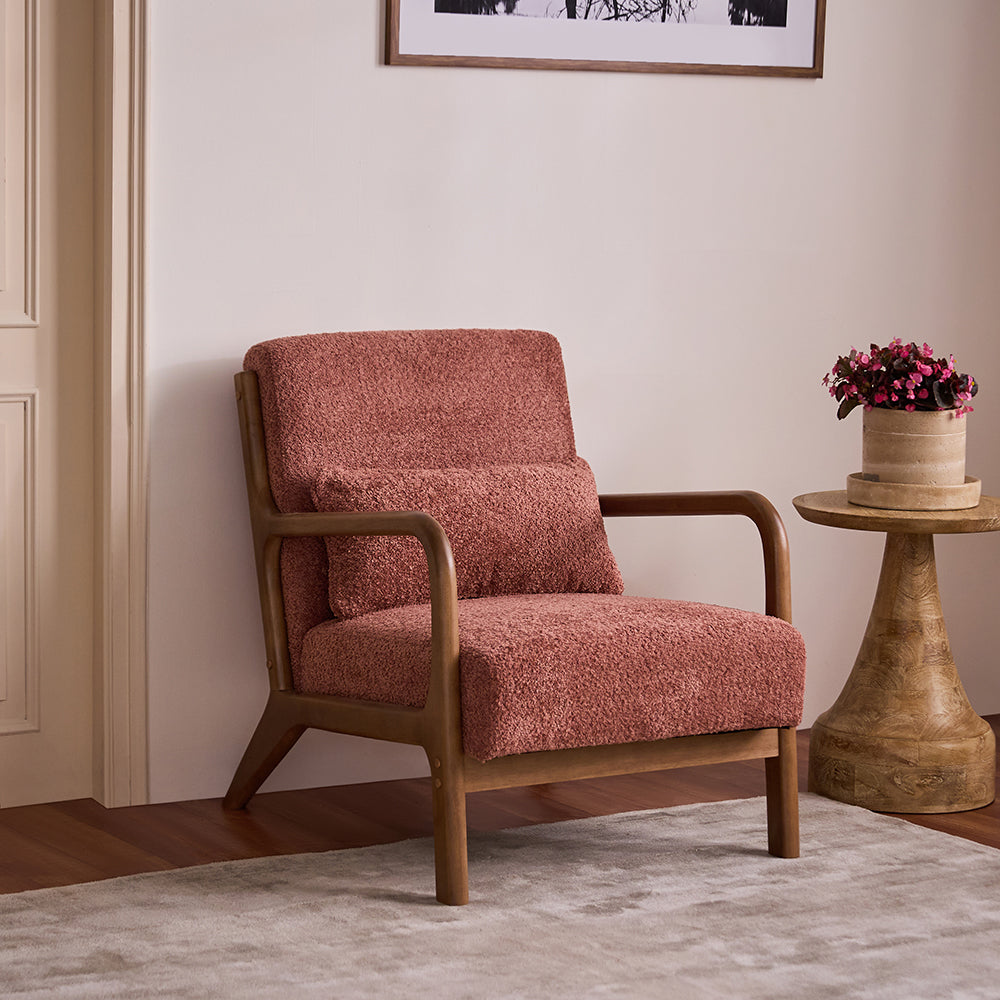 Blue Betty Arm Chair - Rose Brown