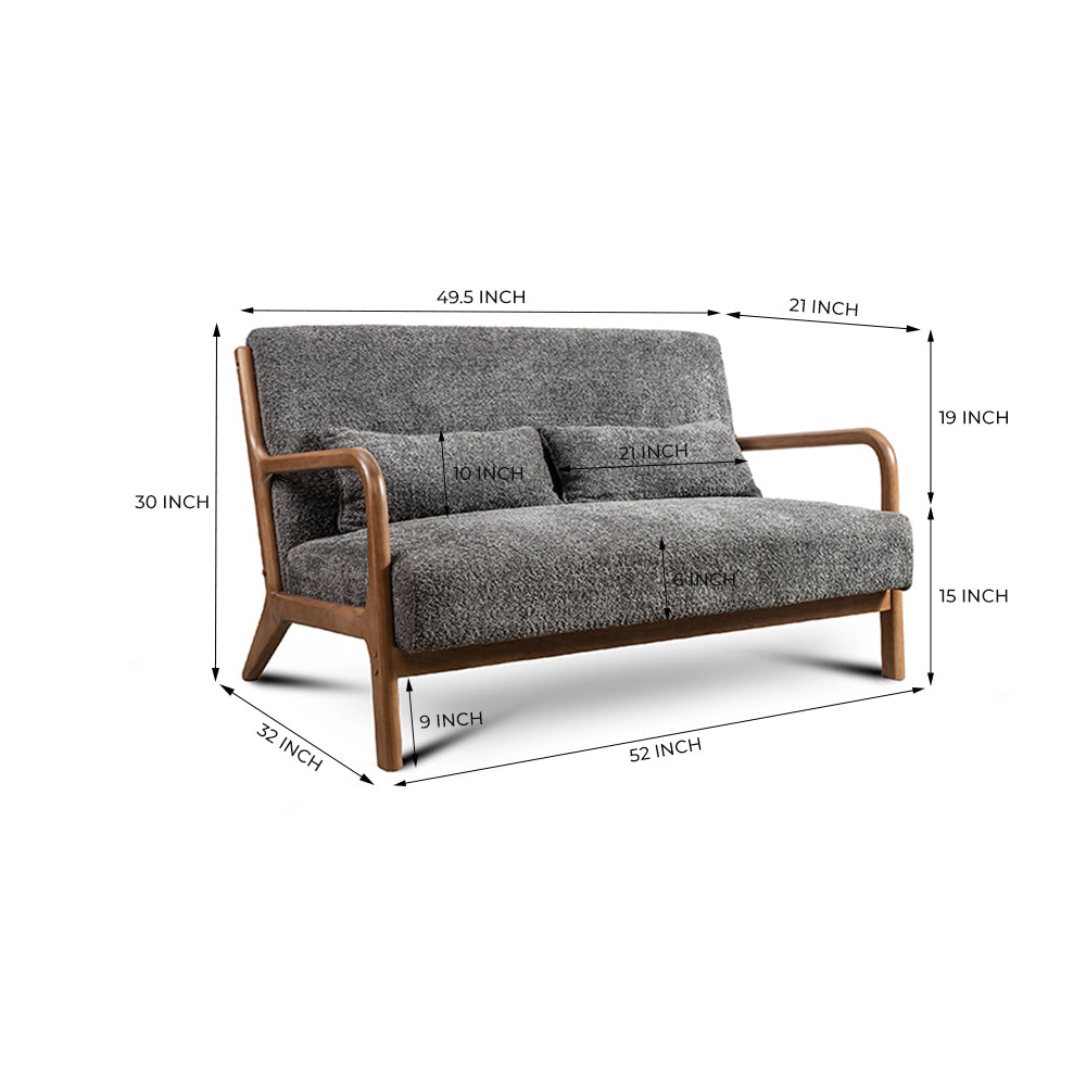 Roxanne 2 seater Sofa - Grey