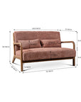 Roxanne 2 seater Sofa - Rose Brown