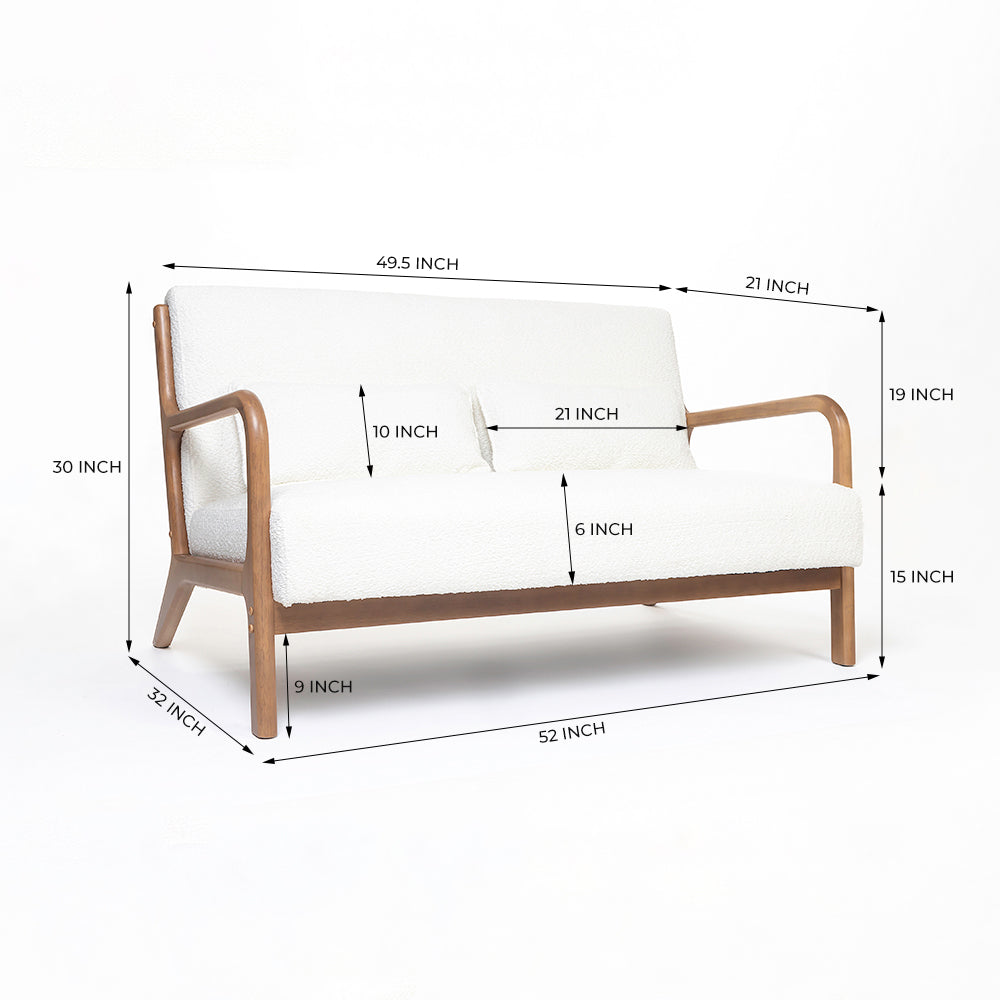Roxanne 2 seater Sofa - White