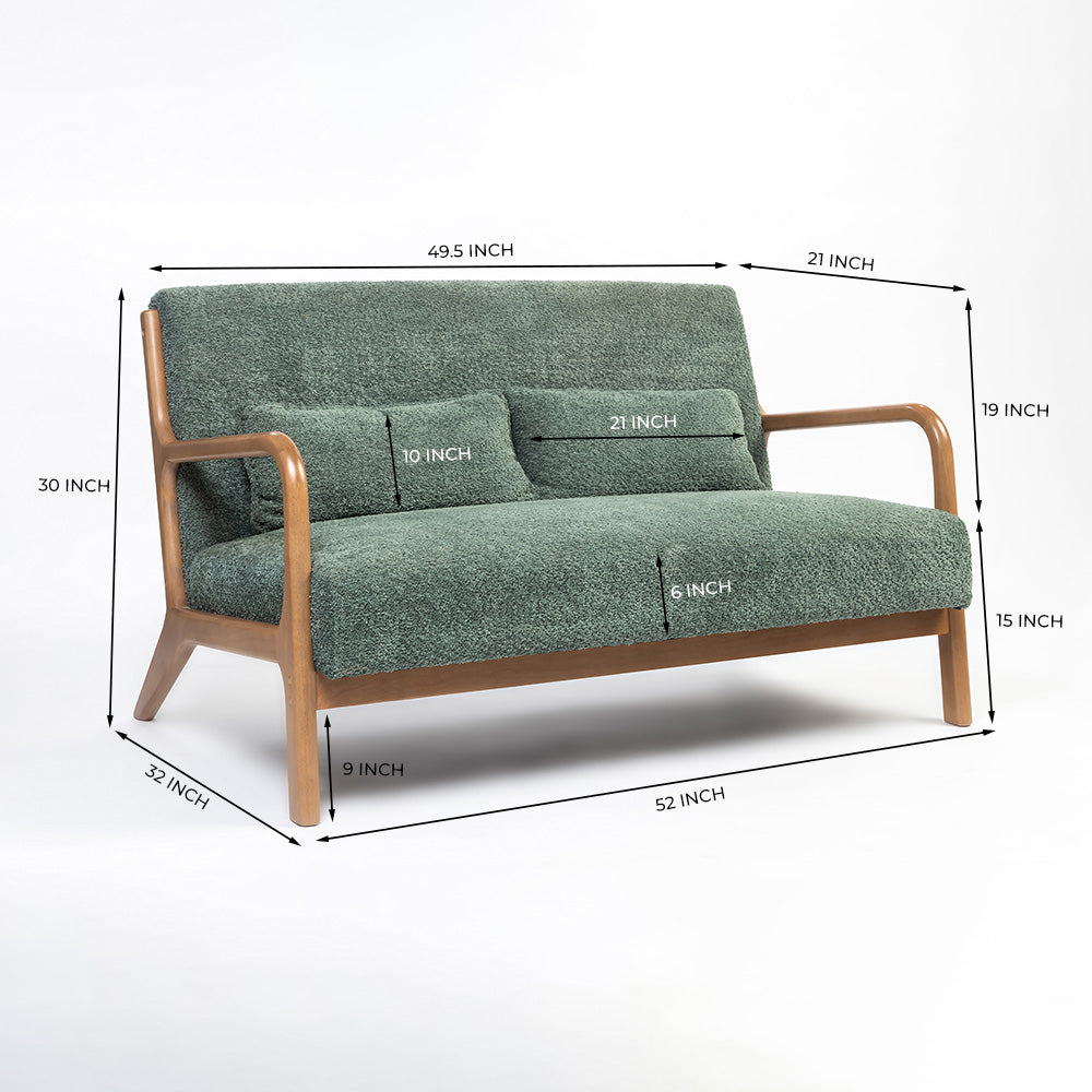 Roxanne 2 seater Sofa - Green