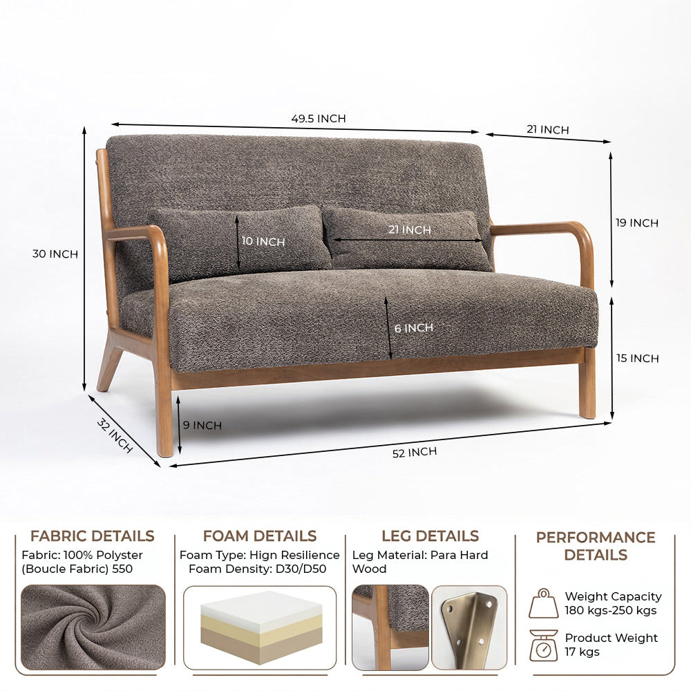 Roxanne 2 seater Sofa - Grey