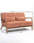Roxanne 2 seater Sofa - Rose Brown