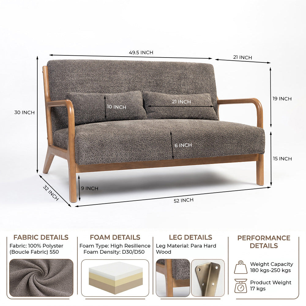 Roxanne 2 seater Sofa - Grey