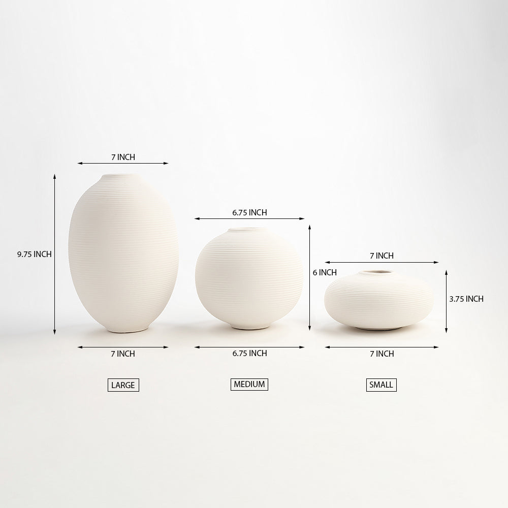 White Derek Terracotta Vase Set of 3