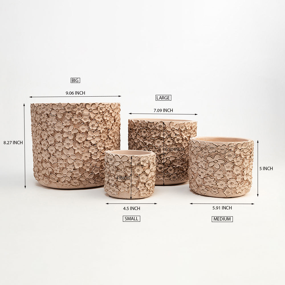 Beige Cement Pot