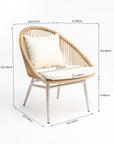 Mott Rattan Chair with Giza Cotton cushion