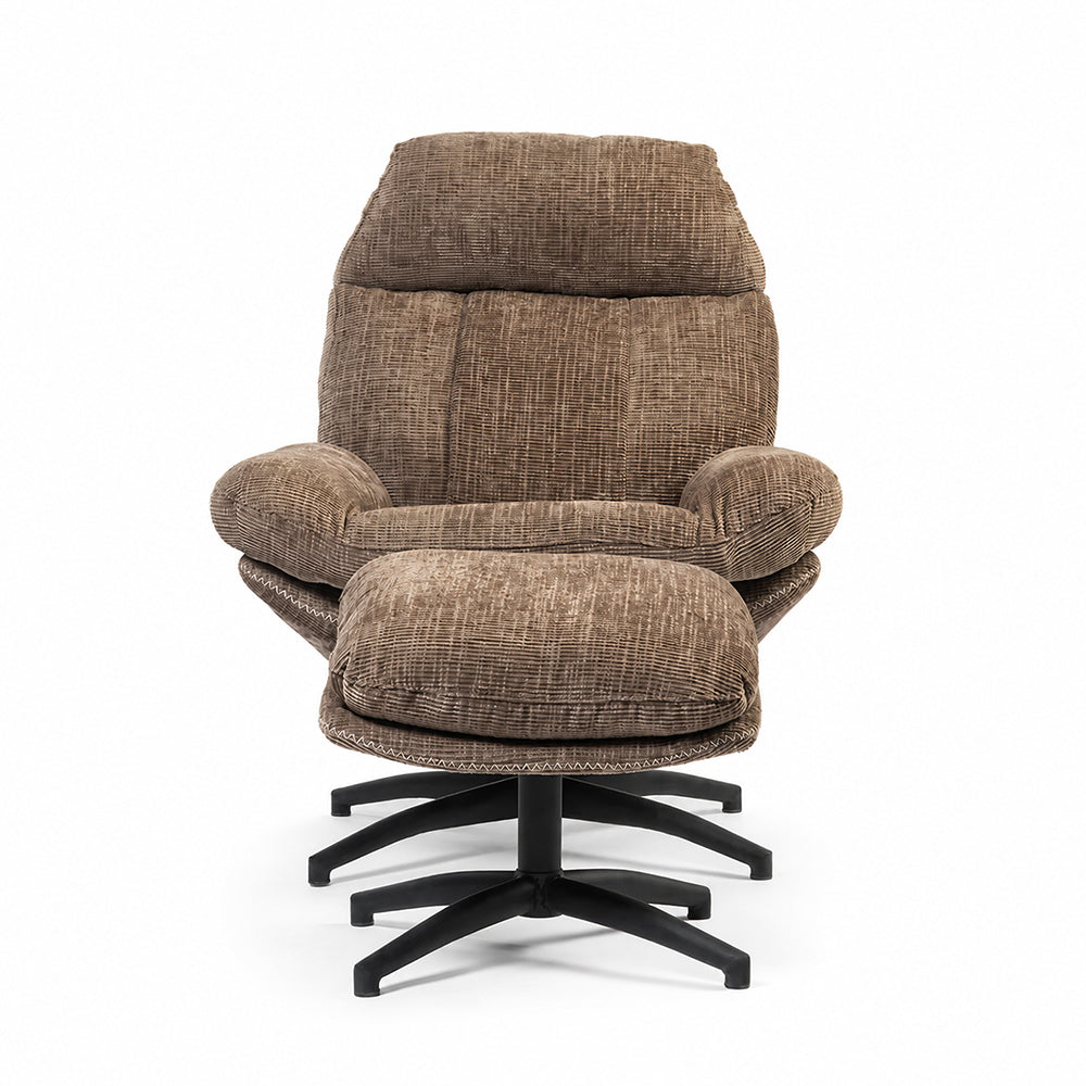 Hoopie Velvet Chair with ottoman