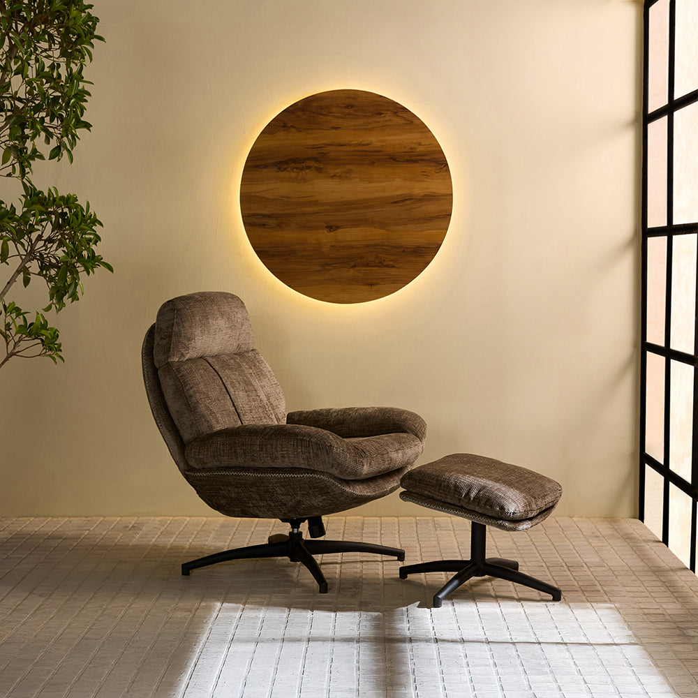 Hoopie Velvet Chair with ottoman